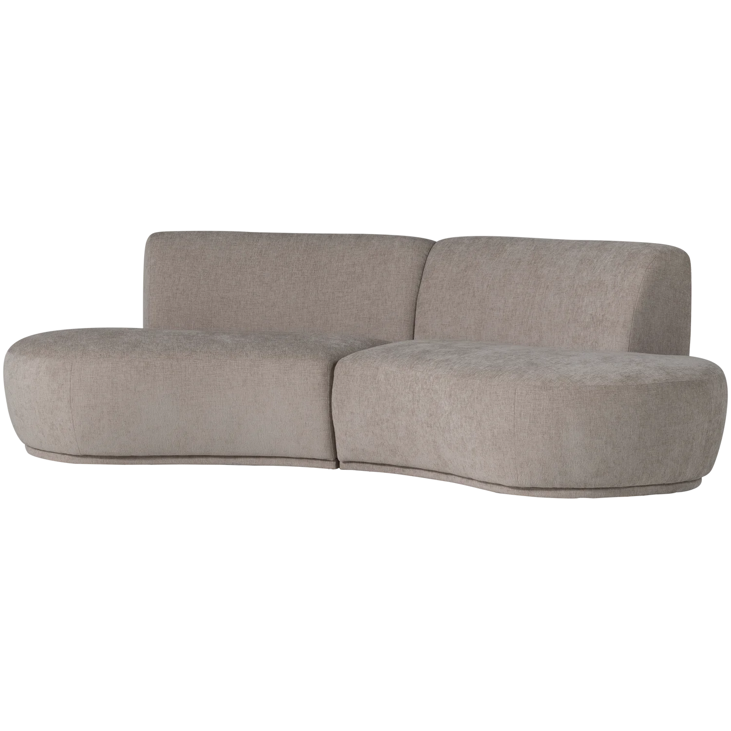 4 Sitzer Sofa BATAVIER halbrund Velvet Melange sandfarben