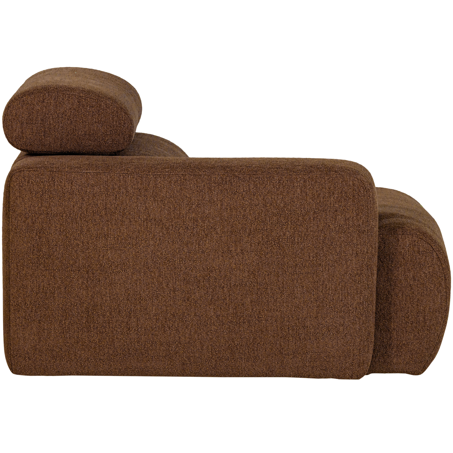 Sofaelement NOVI mit Armlehne links Element Bouclé mokkabraun