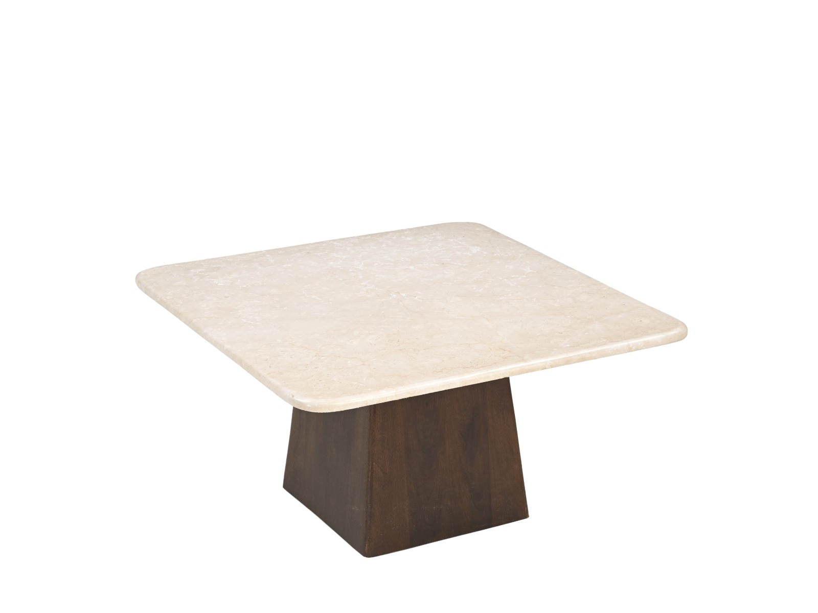 Couchtisch Bottecino 75 x 75 cm Mangoholz braun Marmor