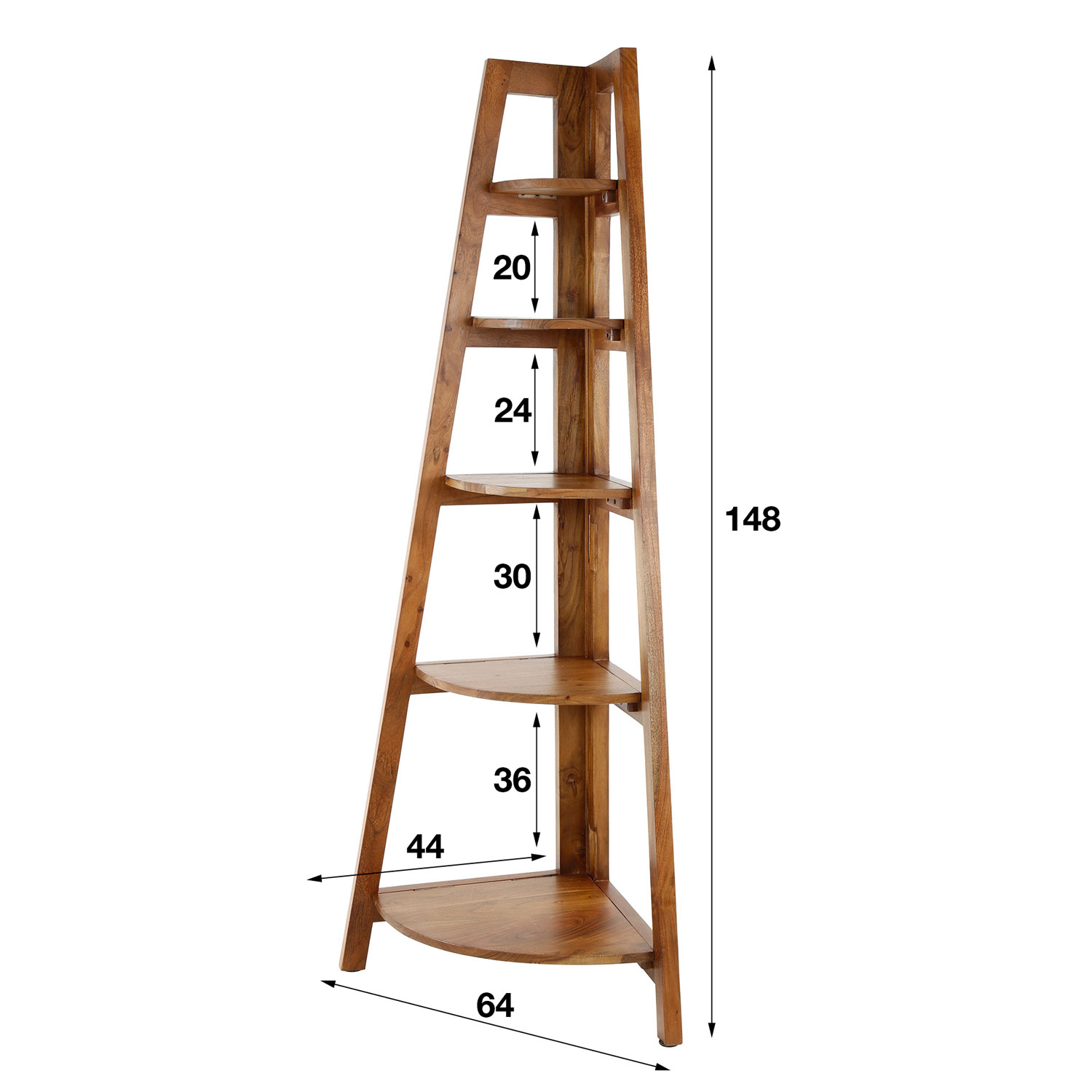 Eckregal MONELE 148 cm Akazie Regal