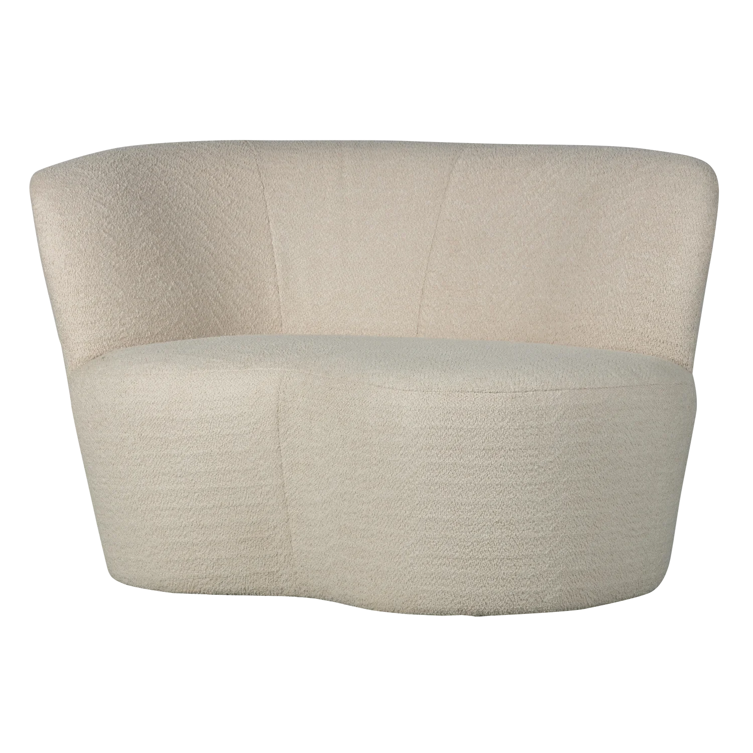 Kleines Sofa Stone links 112 cm Bouclé creme Loungesofa