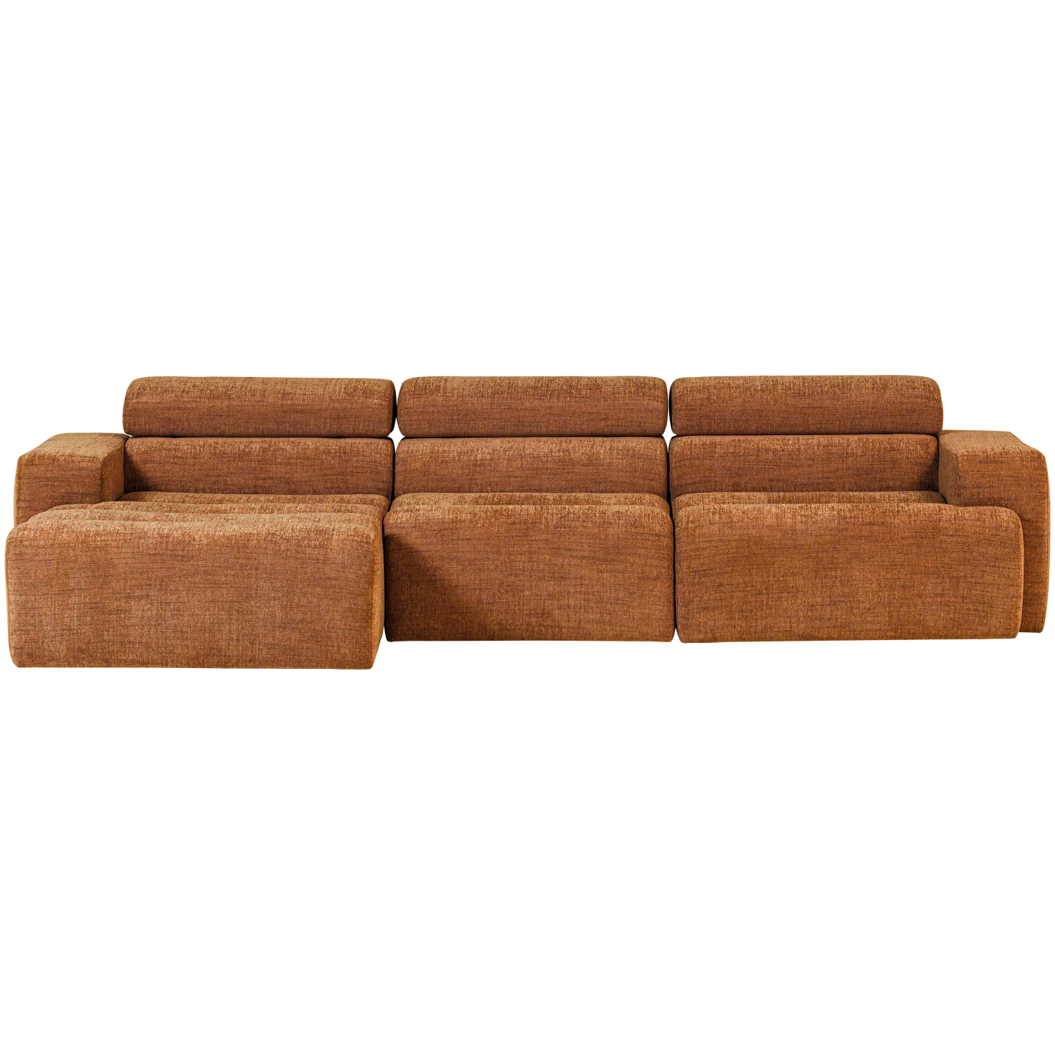 Ecksofa Sofa NOVI Bezug Melange orange Chaiselongue links