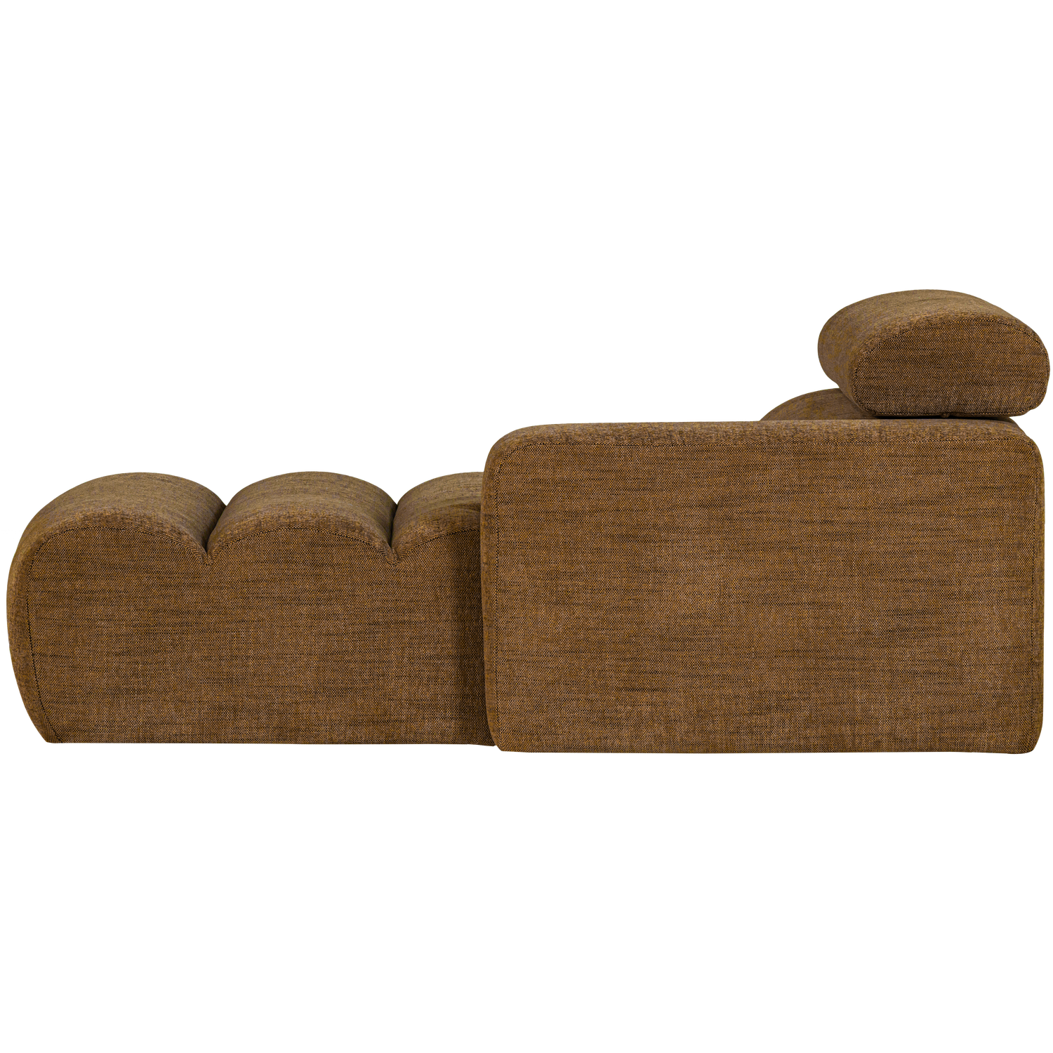 Sofaelement NOVI mit Longue Element rechts Webstoff karamell melange