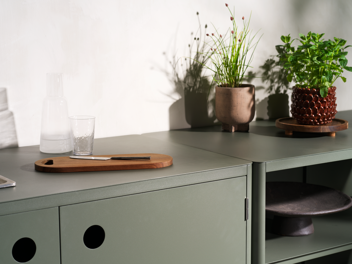 Outdoor Küche Kelia Modul offenes Element 121 cm Aluminium nordic grün