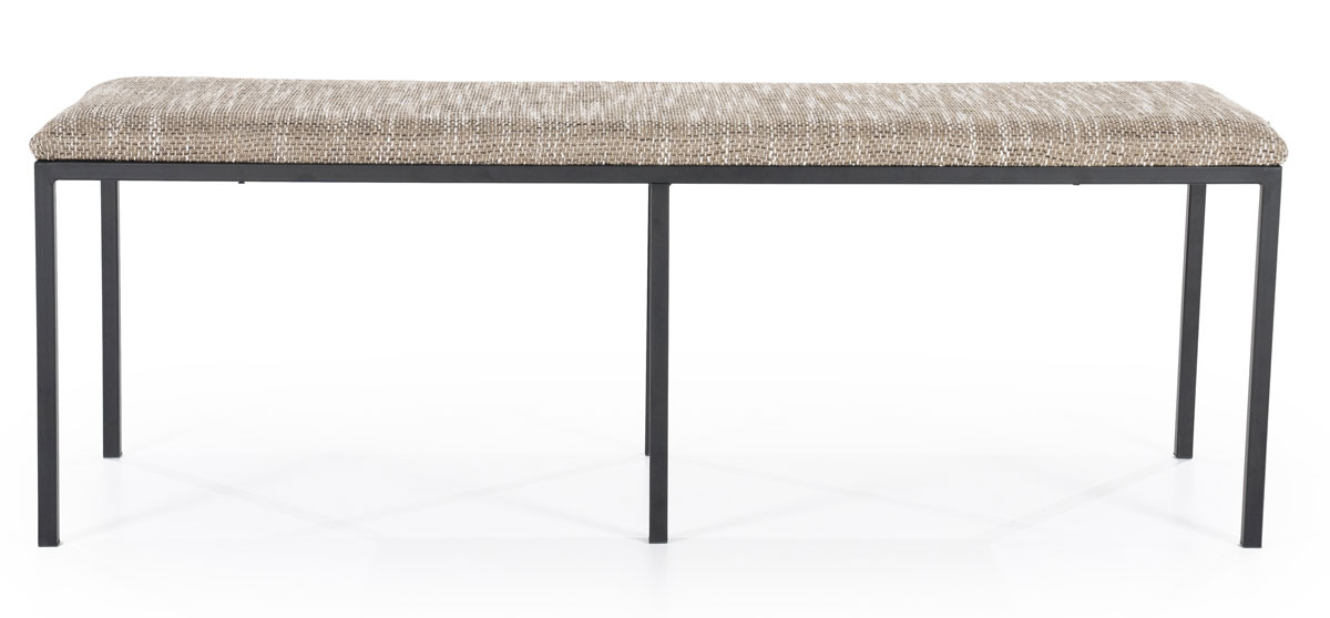 Esstischbank Lass 135 cm Stoff braun Sitzbank