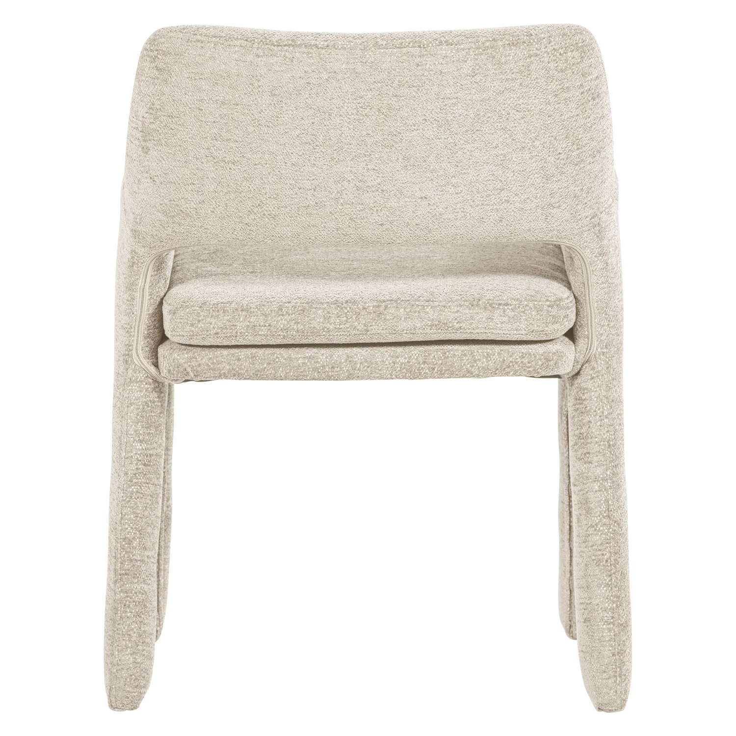 Armlehnstuhl BIGFOOT Chenille Stoff sandfarben Esstischstuhl