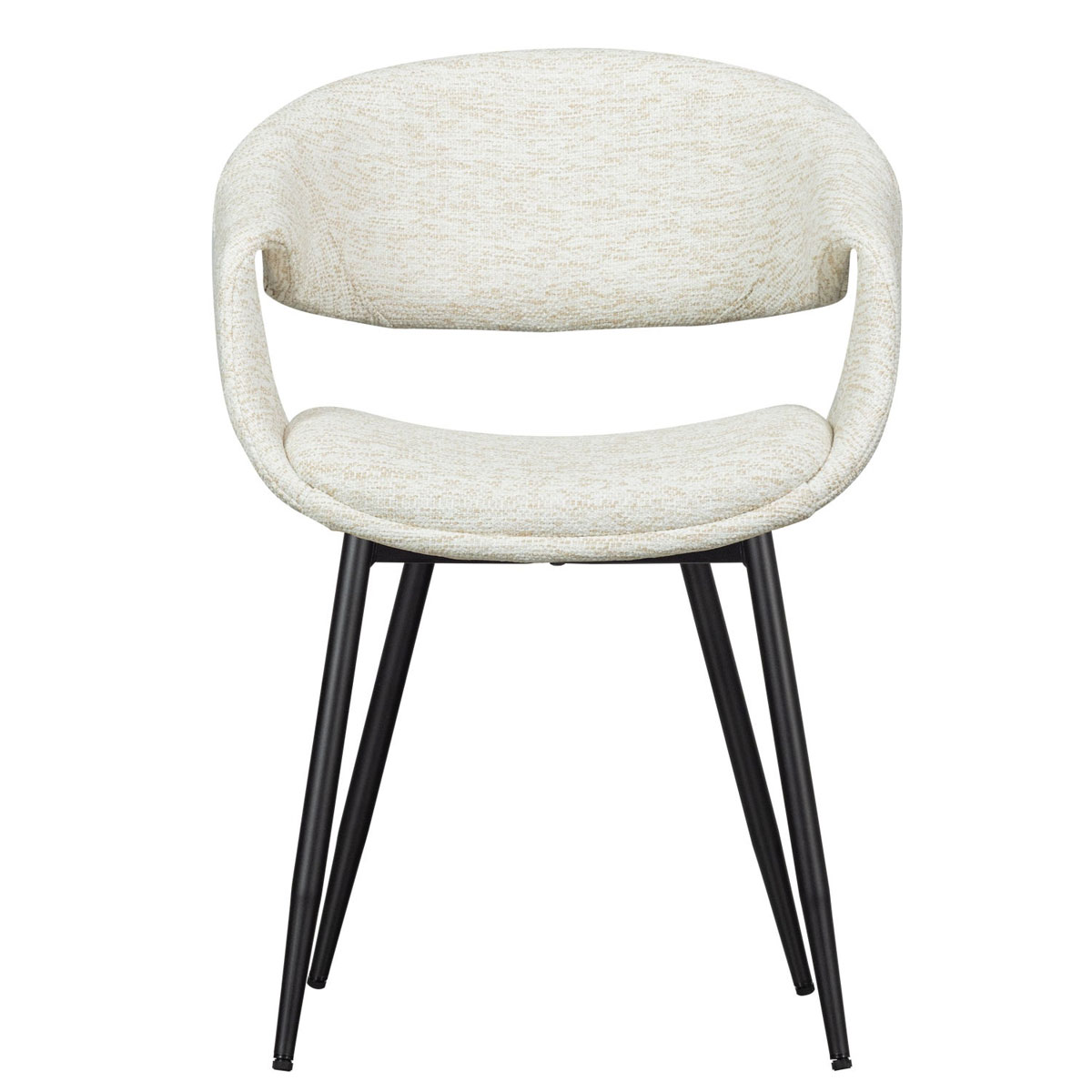 Esszimmerstuhl Stuhl YOSSI mit Armlehne Metall schwarz Webstoff natur