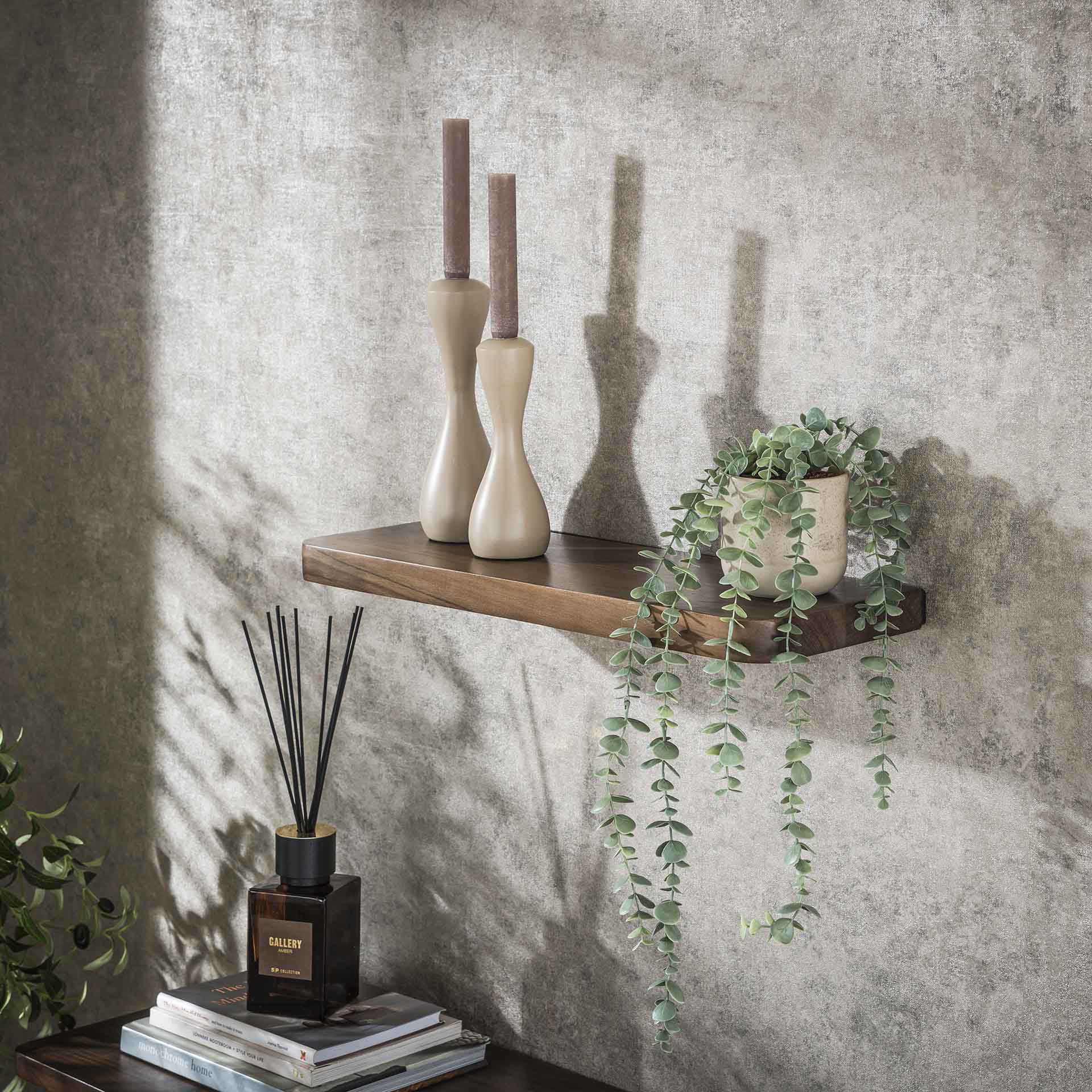 Wandregal Soul 60 cm Akazie Massivholz braun Regal