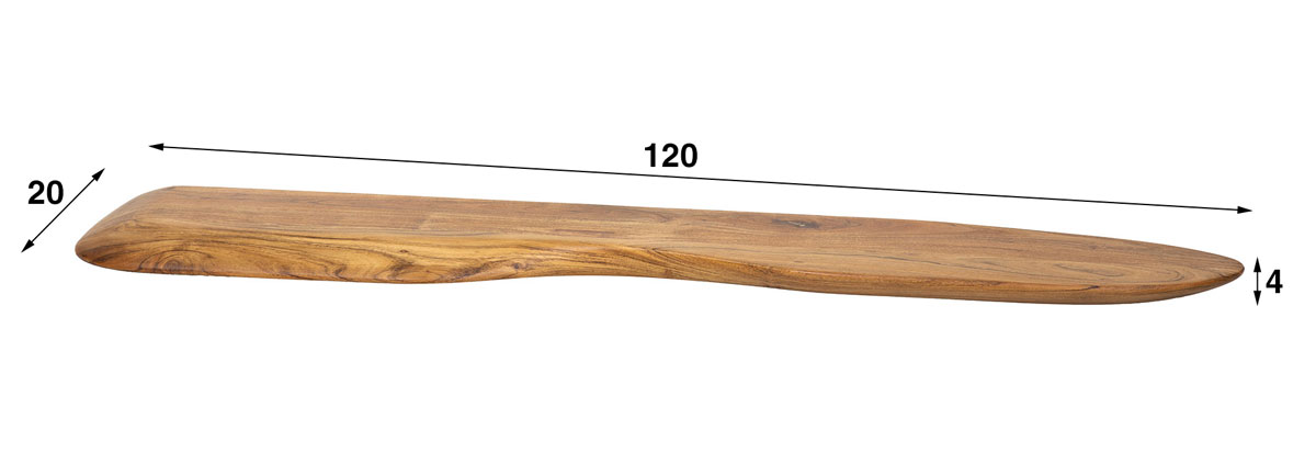 Wandregal NATURAL 120 cm Akazie mit organischer Form