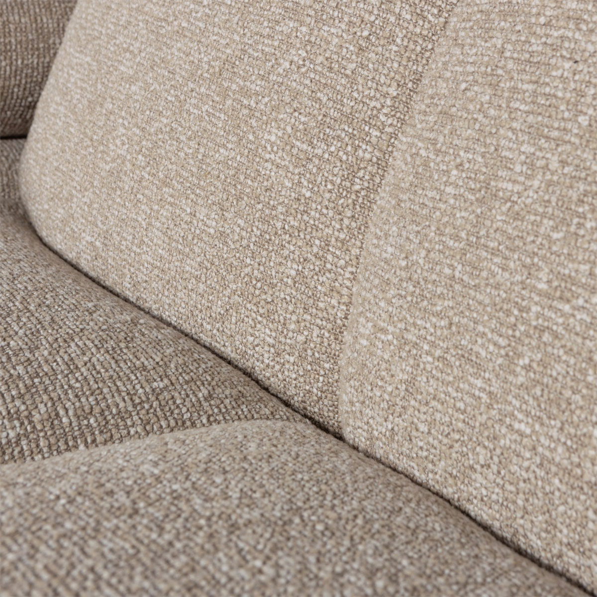 woood Chaiselongue Sofa MOJO rechts Bouclé beige melange