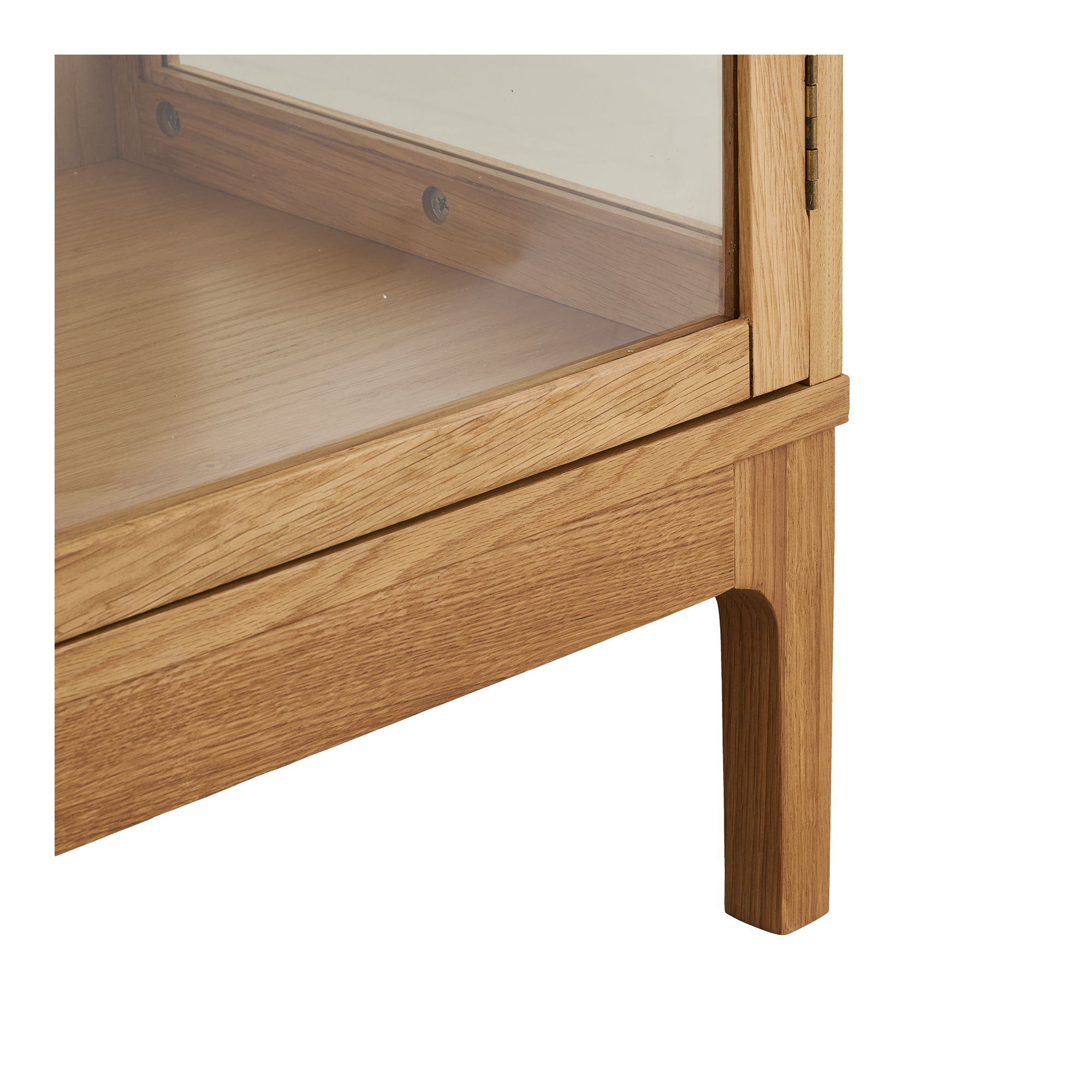 Schrank Vitrine Lamora mit 1 Tür H 180 cm  aus Eichenholz