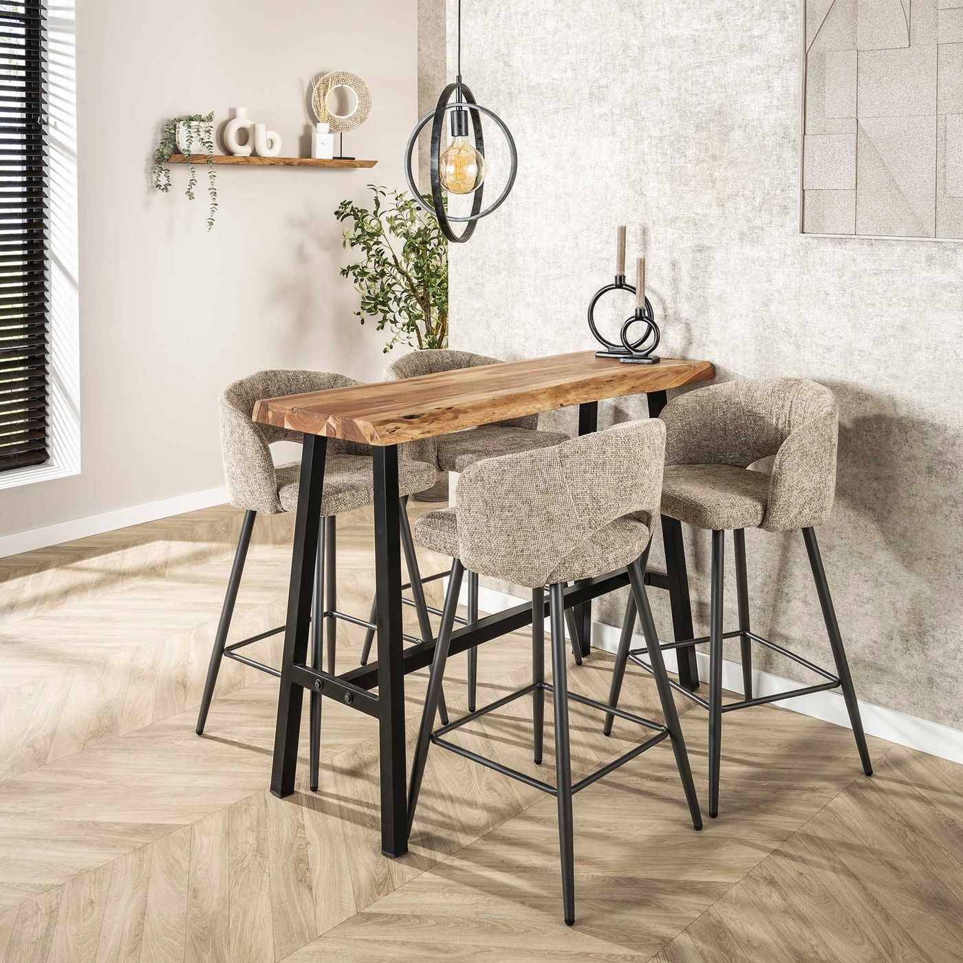 Bartisch Baumkante 125 x 46 cm Akazie