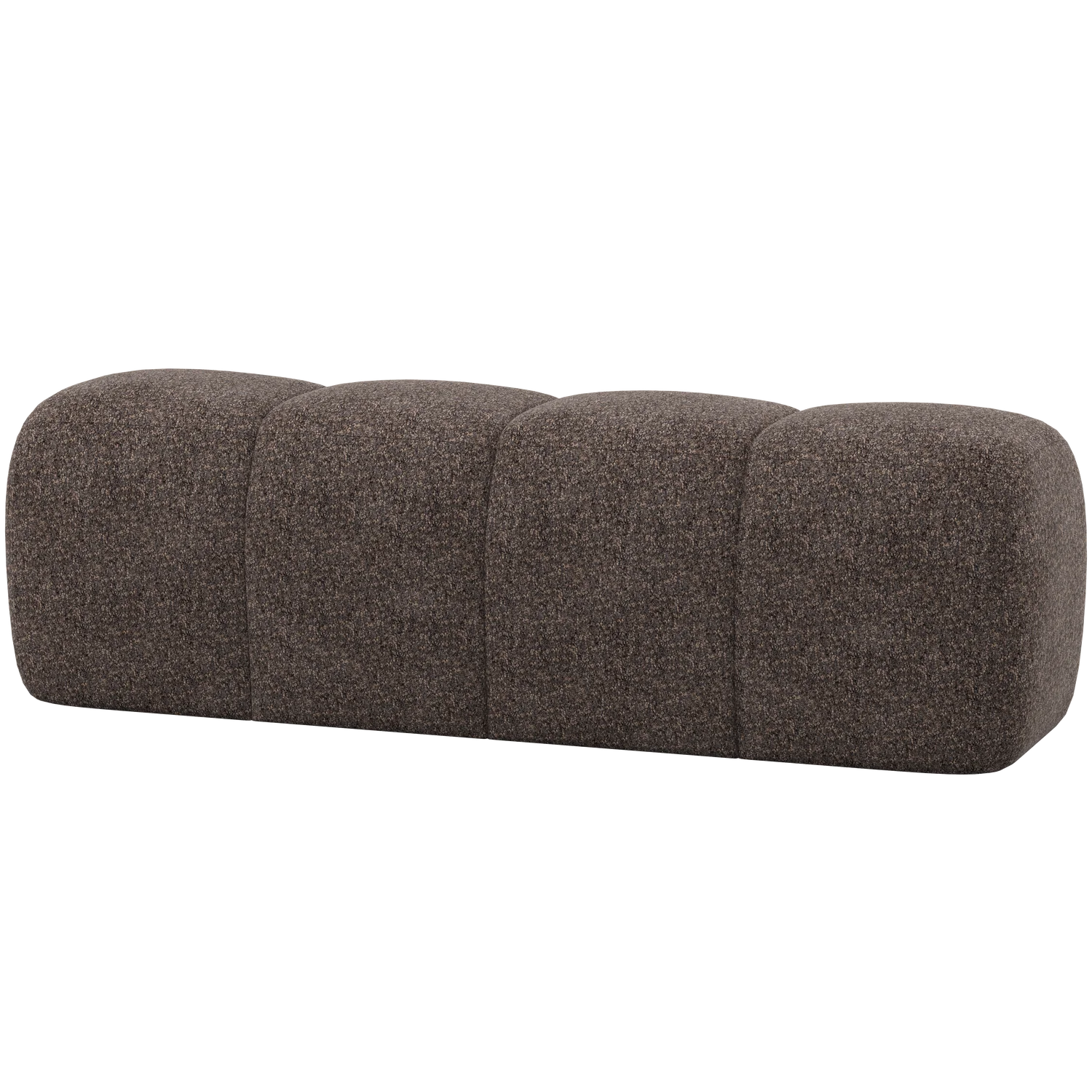 Esszimmerbank Hocker MOJO 164 cm Chenille Wolle braun