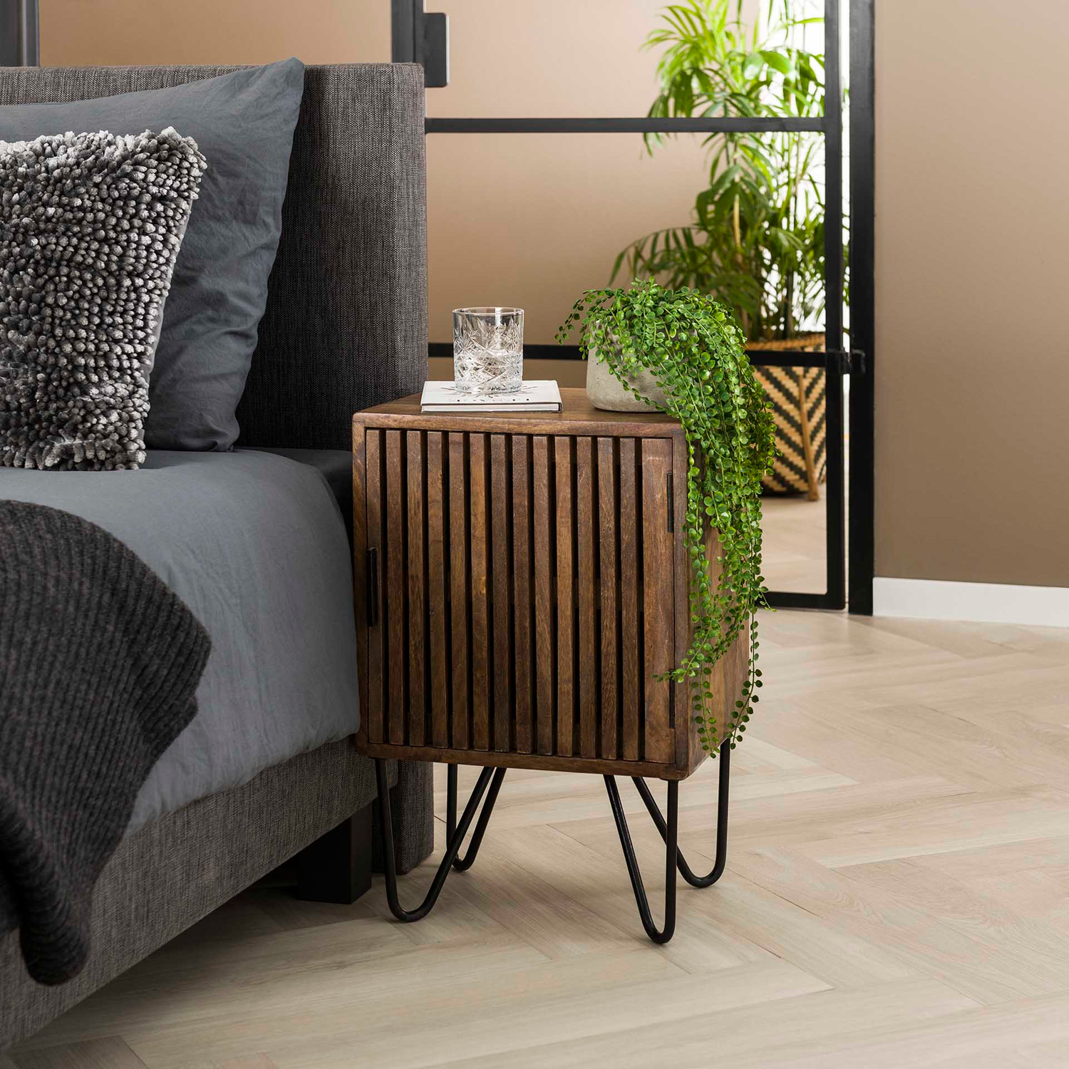 2er Set Nachttisch FARMLAND H 60 cm Mangoholz