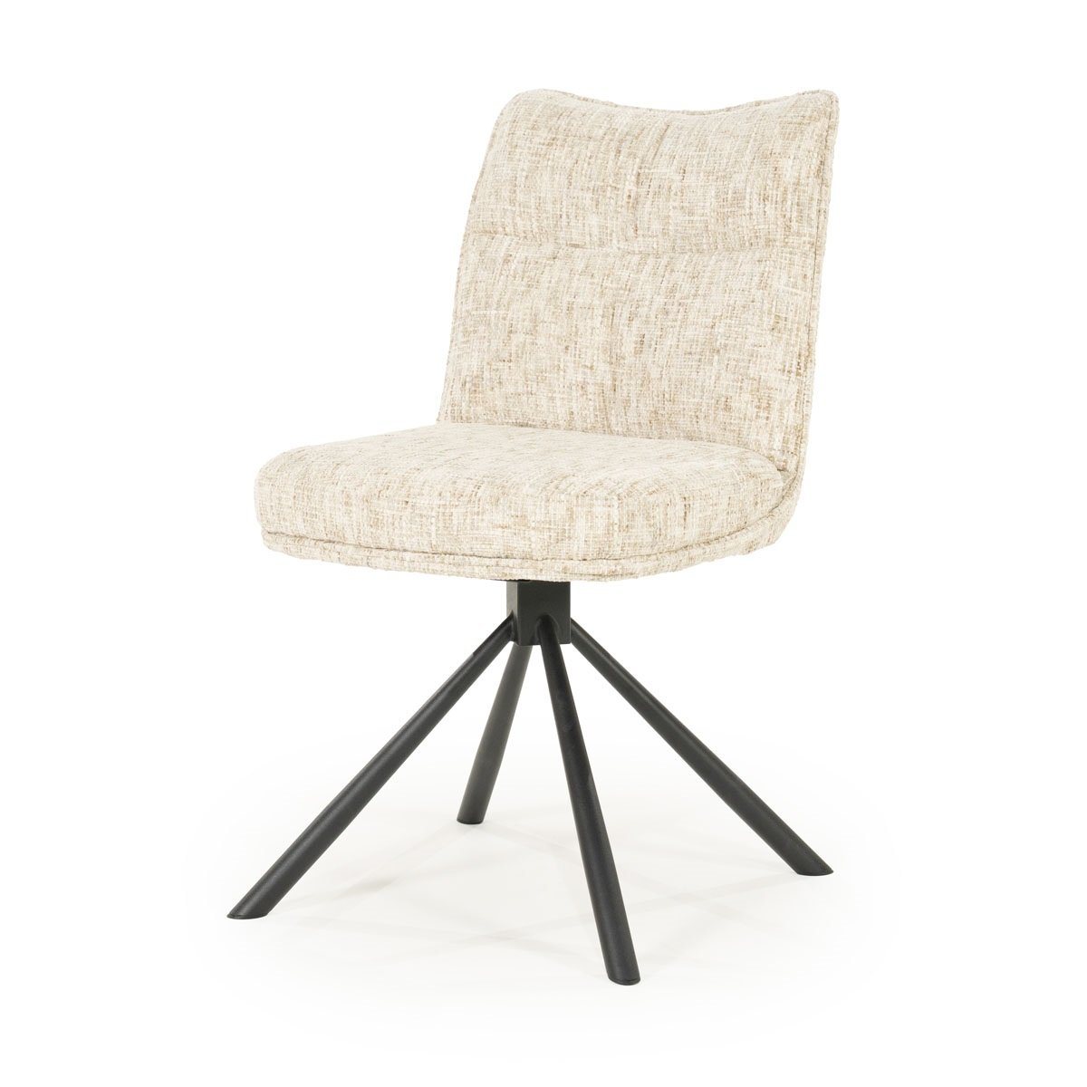 Drehstuhl Ferre Stoff beige Vierfußstuhl Esszimmerstuhl