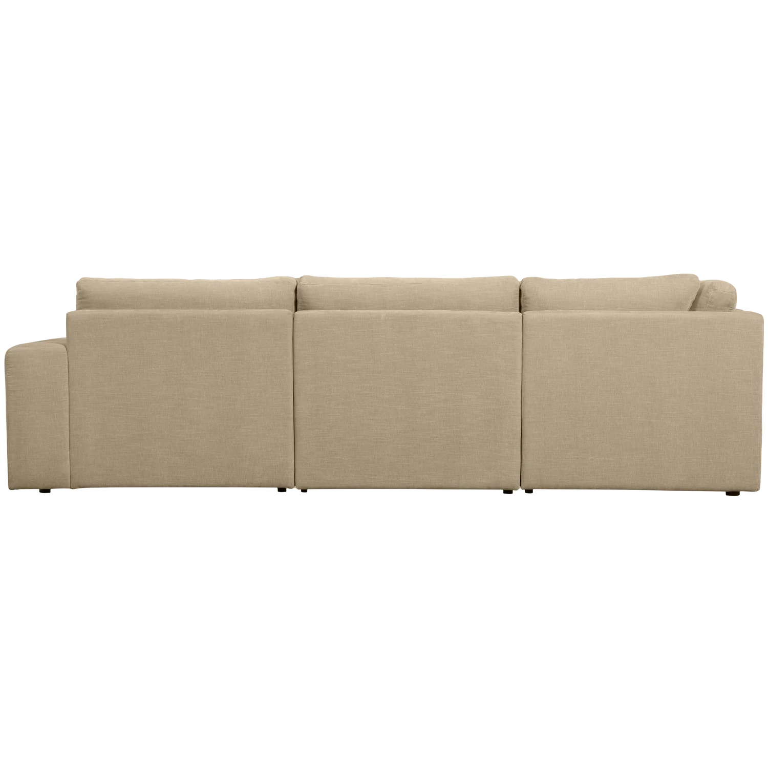 Ecksofa FAMILY Webstoff sand Recamiere mit Rundung links