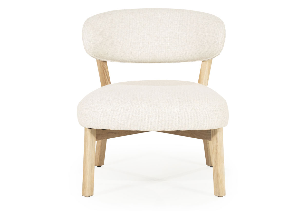 Sessel Mikky Eiche helbraun Stoff beige Clubsessel Fernsehsessel