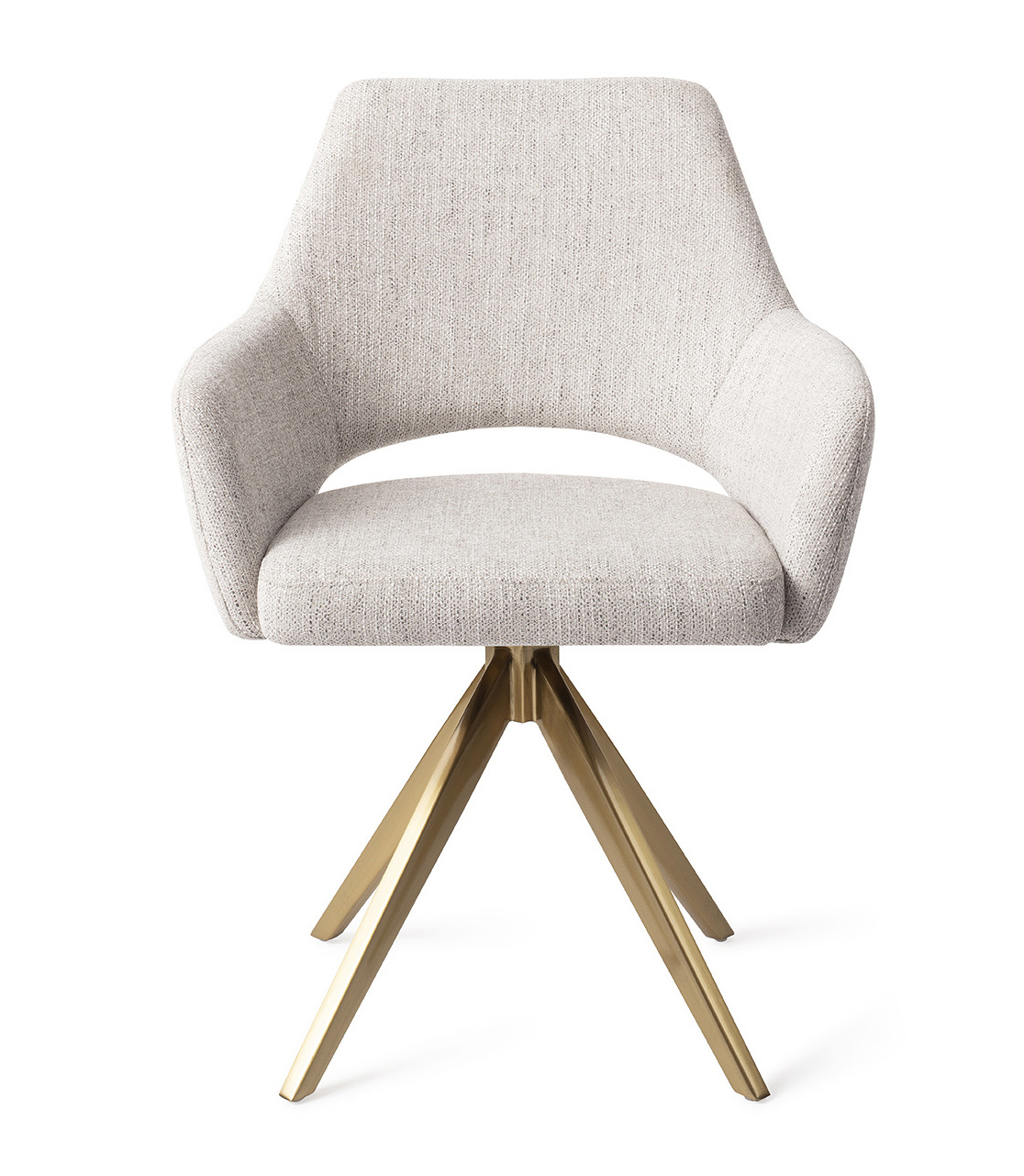 Esszimmerstuhl drehbar hellgrau YANAI Stuhl Beine gold