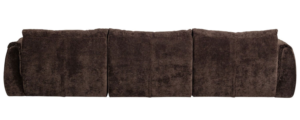 woood 3 Sitzer Sofa BAGGY 3D Chenille dunkelbraun Couch
