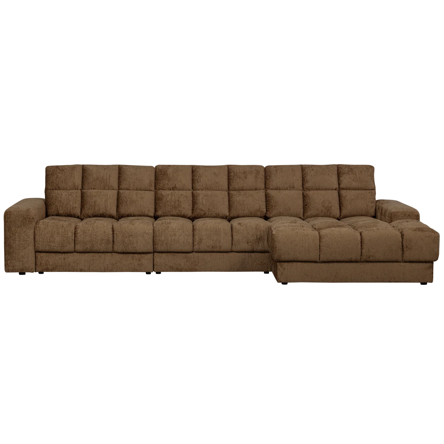 Ecksofa Sofa SECOND DATE Bezug Struktur Velvet brass Chaiselongue rechts