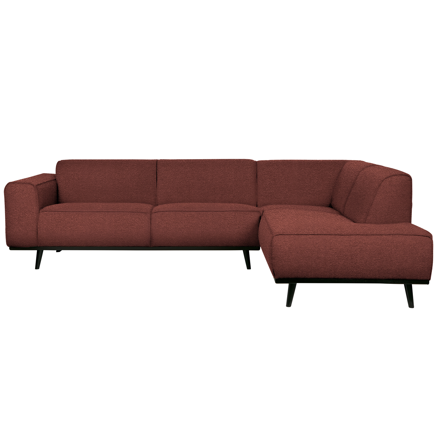 Ecksofa Statement Bouclé Kastanie Longchair rechts
