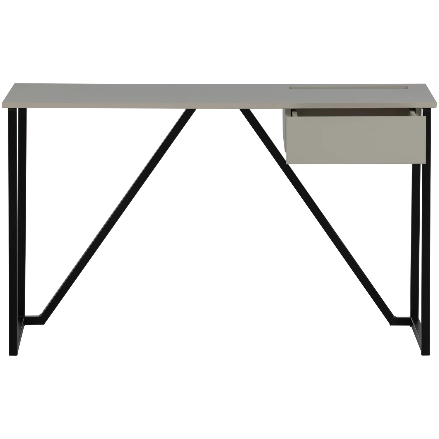 Schreibtisch NEW JULIUS Kiefernholz staubgrau Metallgestell