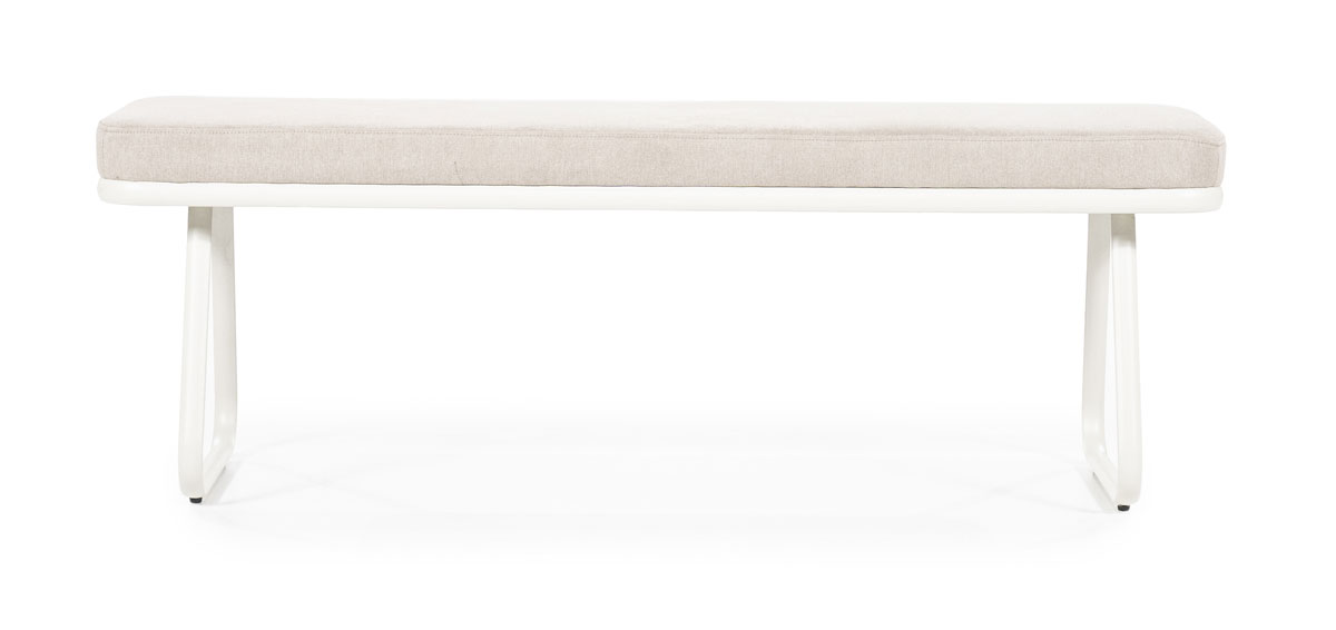 Esstischbank Skola 140 cm Metall Stoff braun Sitzbank