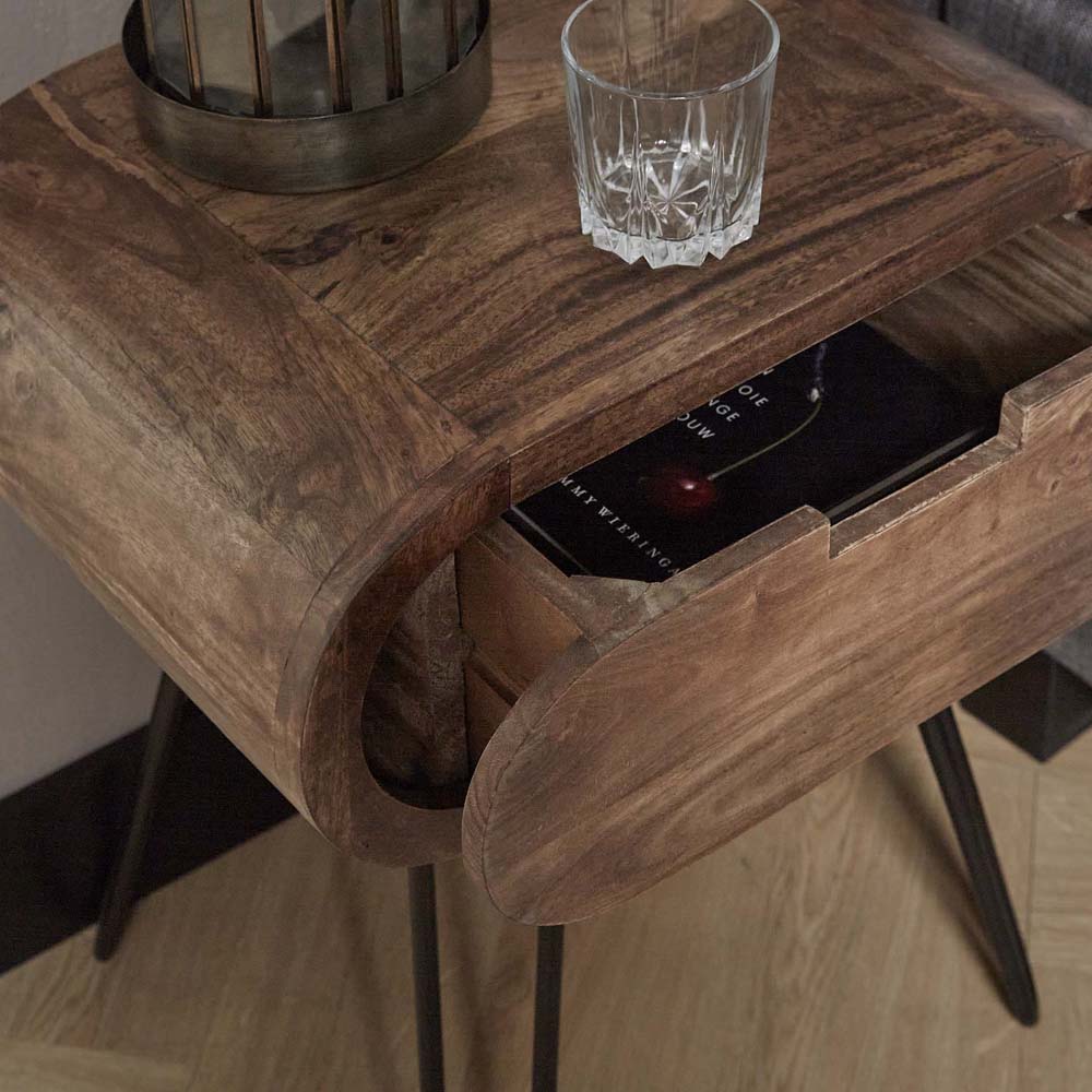 Nachttisch BALOU H 60 cm 1 Schublade Mango Holz