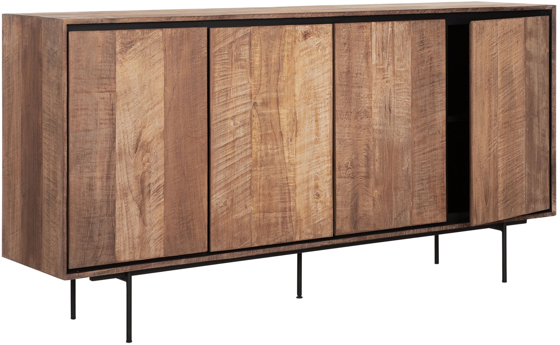 Sideboard Metropole 180 cm recyceltes Teakholz massiv Metall Kommode