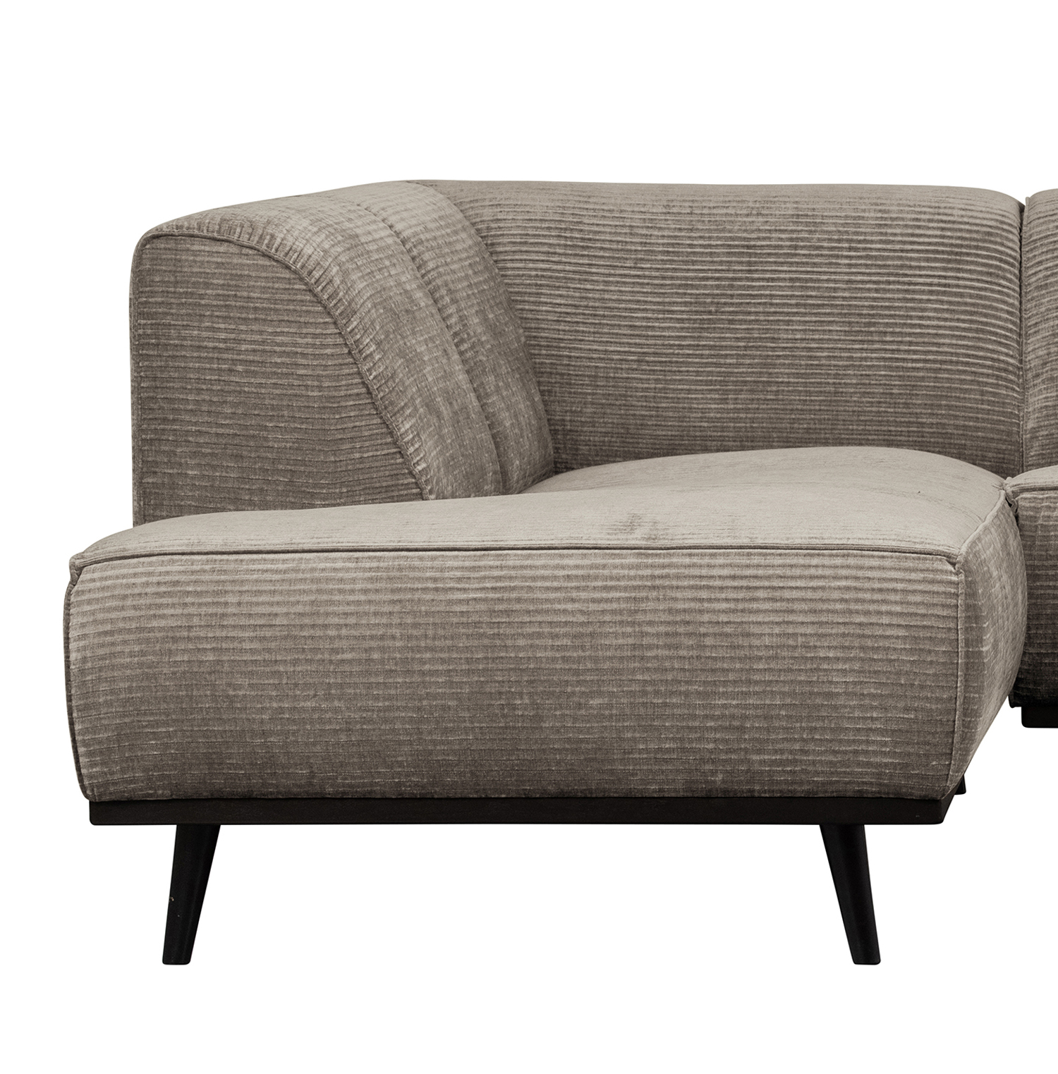Ecksofa Statement Rib Cord lehmfarben Chaiselongue links