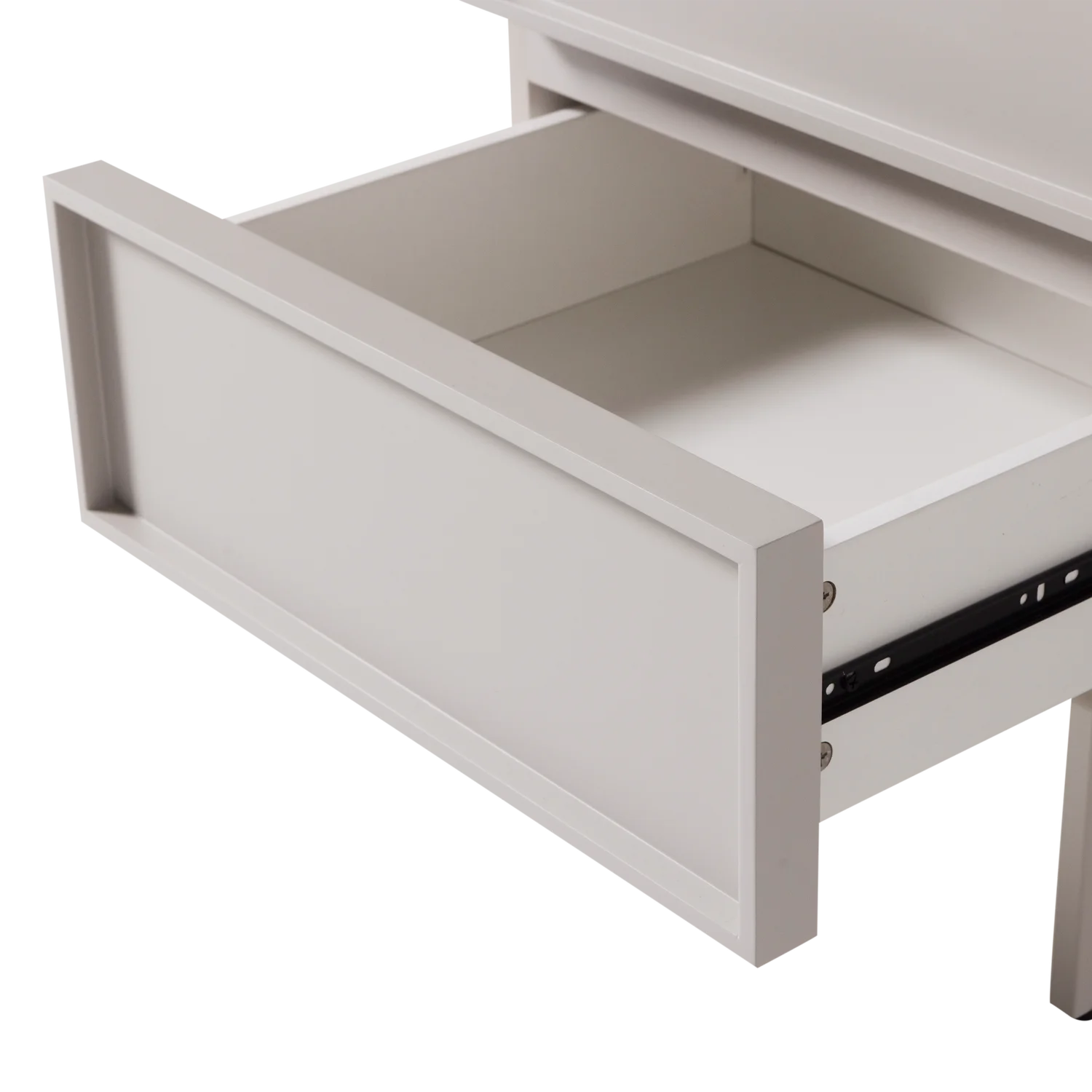 Nachtschränkchen TOURS H 51 cm mit 2 Schublade MDF Melamin beschichtet sandfarben