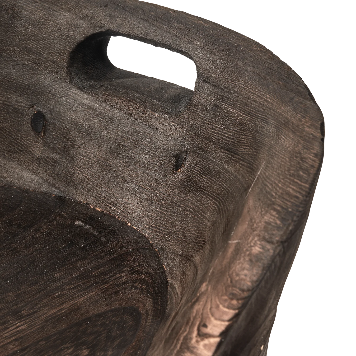 Dekorativer Hocker ROSALIE Paulownia Holz braun Hocker Sitzhocker
