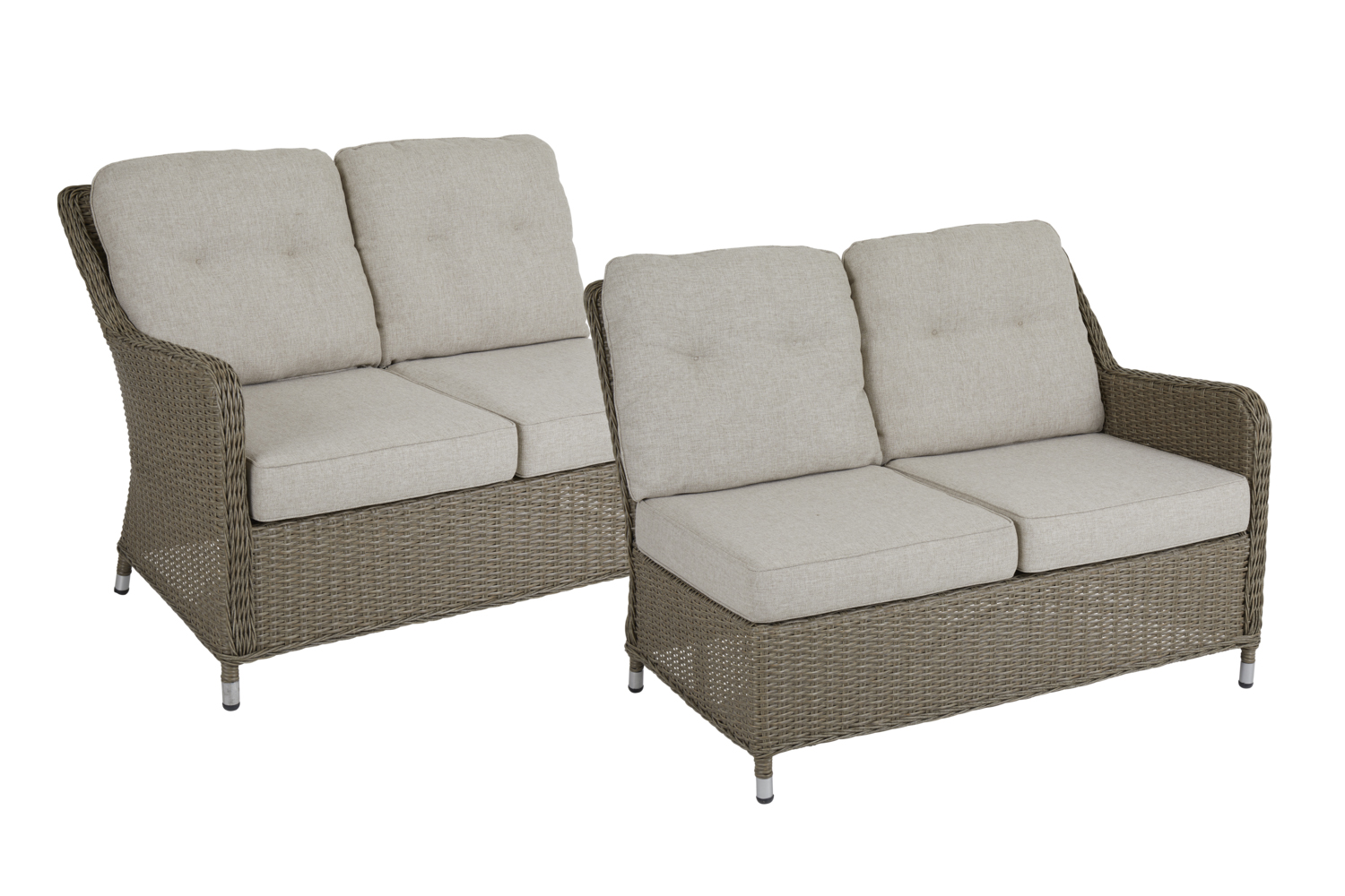 Loungegruppe Sitzgruppe Hornbrook incl. Kissen Kunstrattan beige