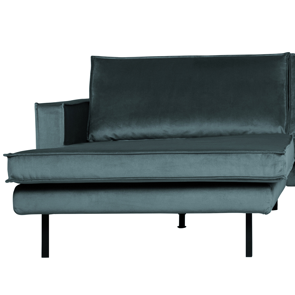 Ecksofa Rodeo Samt blaugrün Recamiere Links