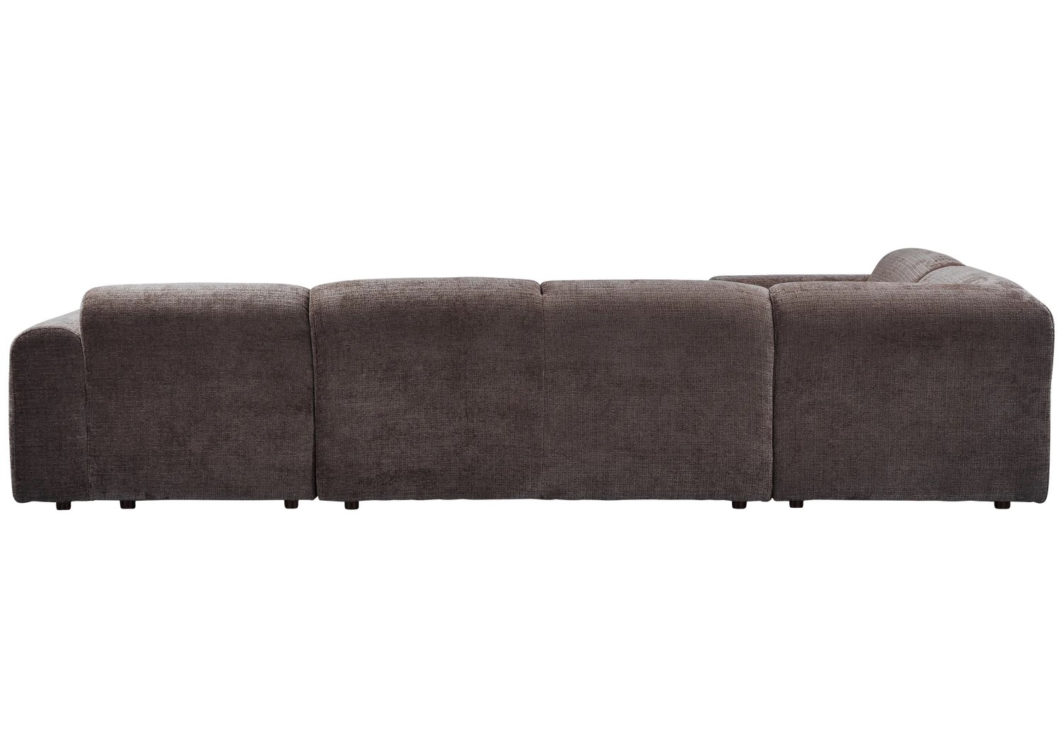 Wohnlandschaft Ecksofa links weicher Chenille Stoff braun