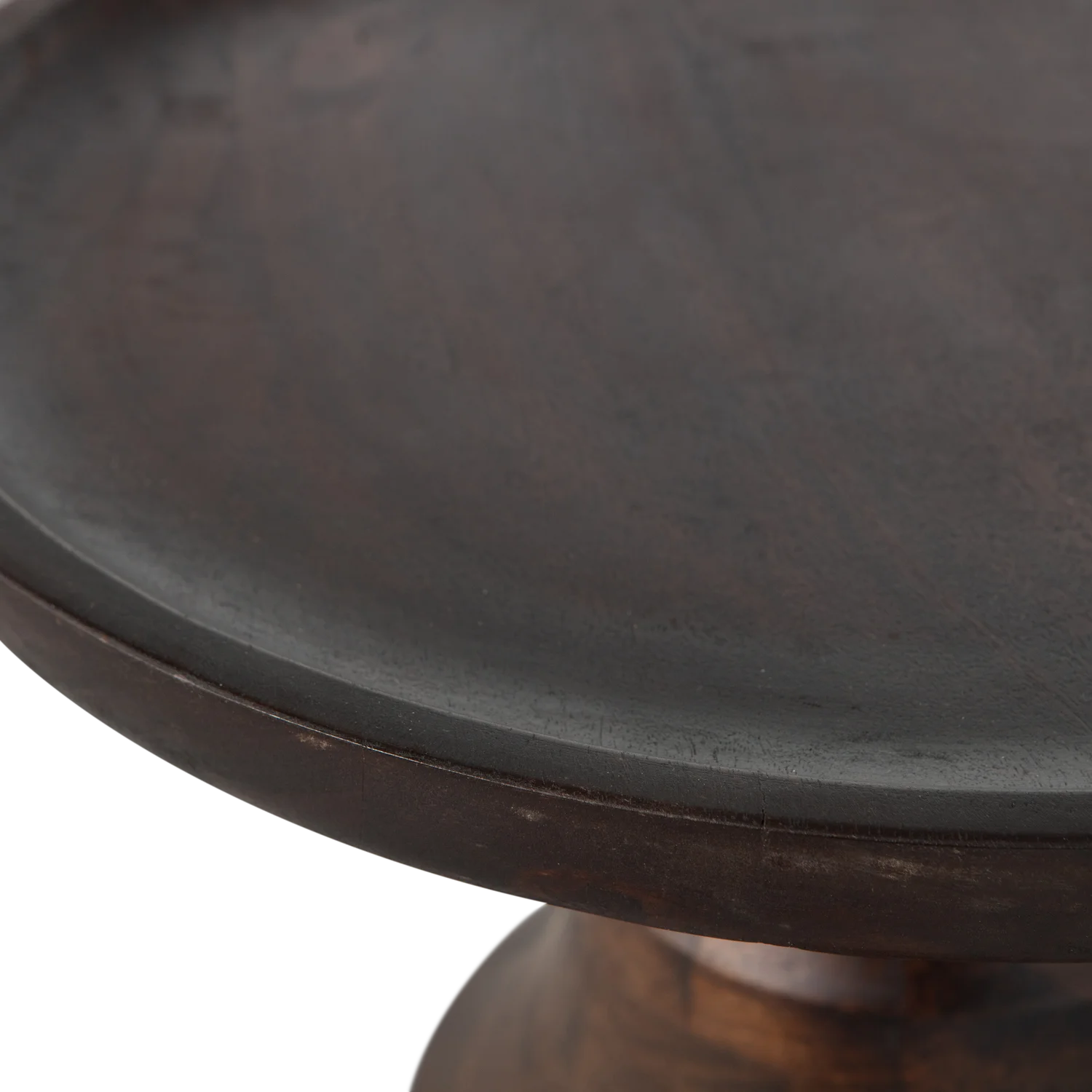 Beistelltisch BROAD Ø 50 cm Mangoholz dunkelbraun Couchtisch Anstelltisch