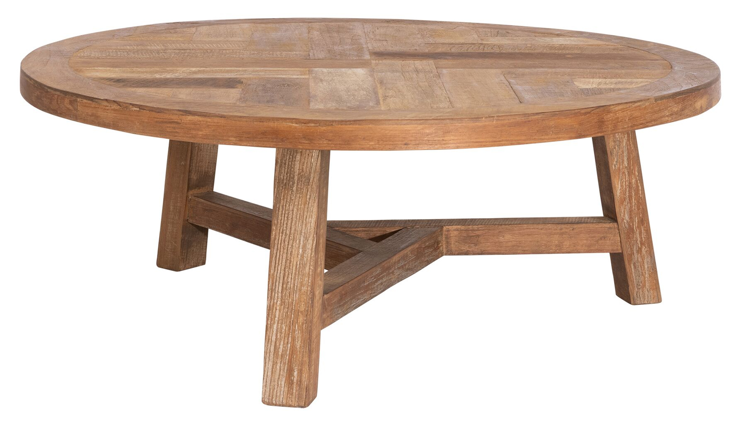 Couchtisch Monastery rund Ø 90 cm recyceltes Teakholz