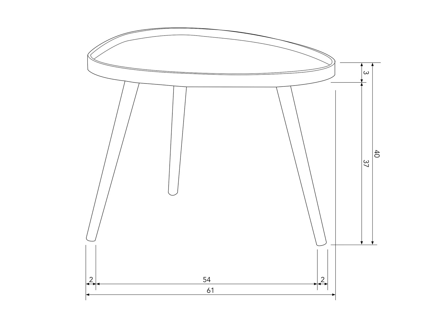 woood Couchtisch Mae klein organisch MDF Kiefer sepia