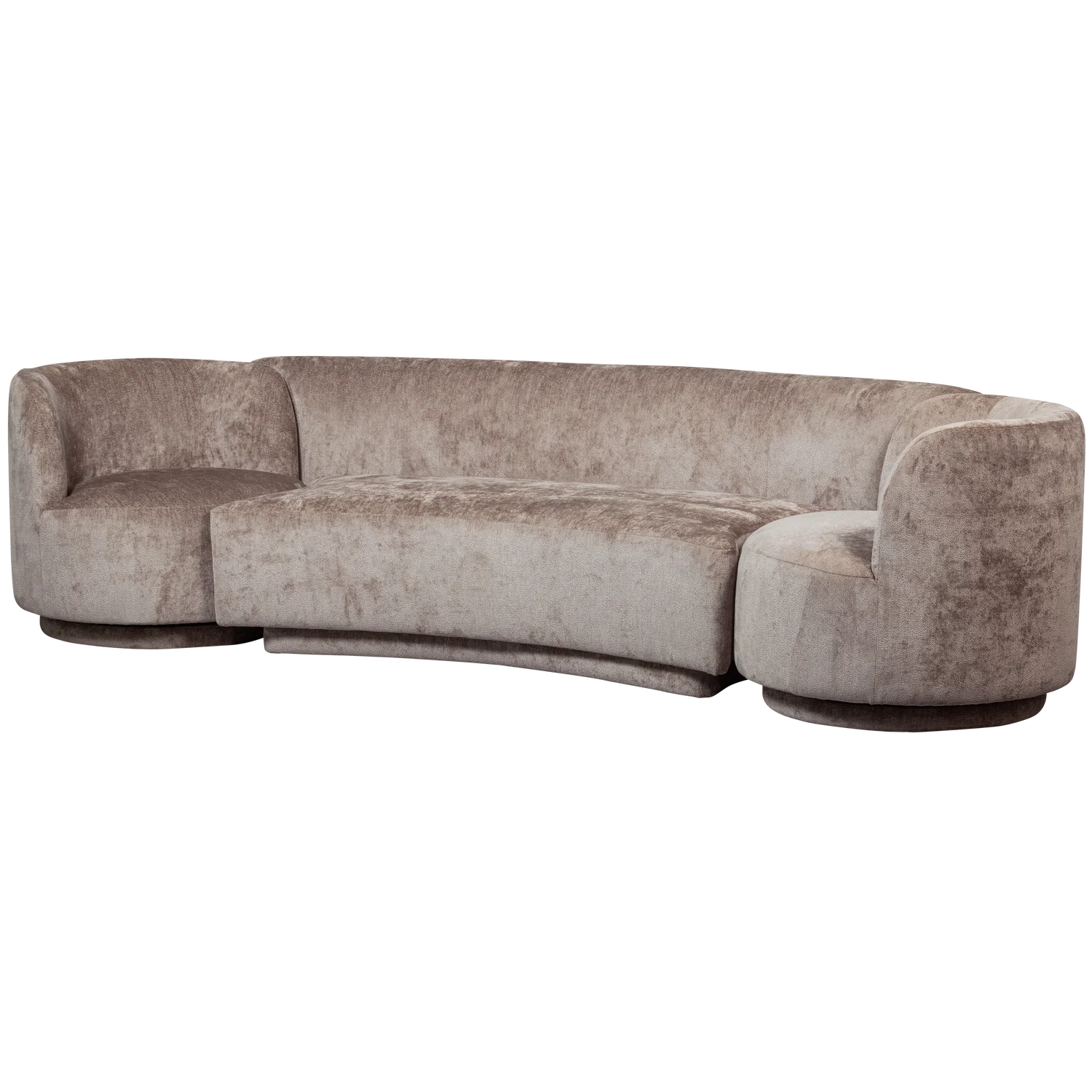 Couchgarnitur COMBI-POPULAR Sofa & modulare Sessel Chenille taupe