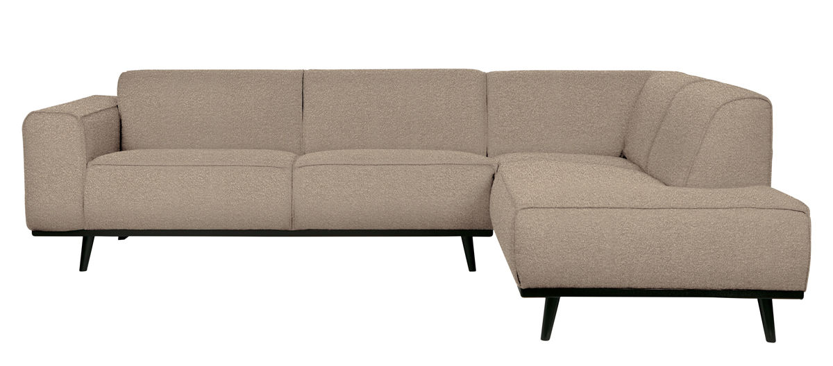 Ecksofa Statement Bouclé beige Longchair rechts