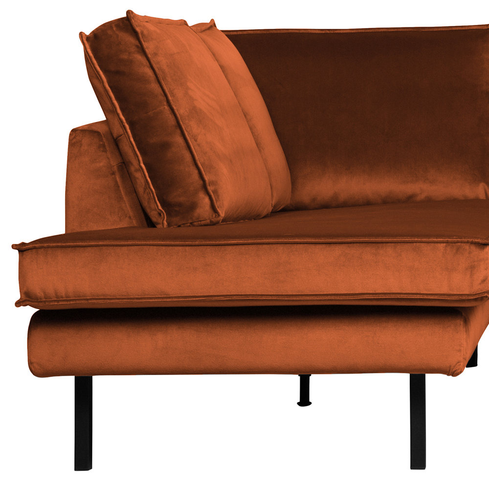 Ecksofa Rodeo Samt rost Longchair links