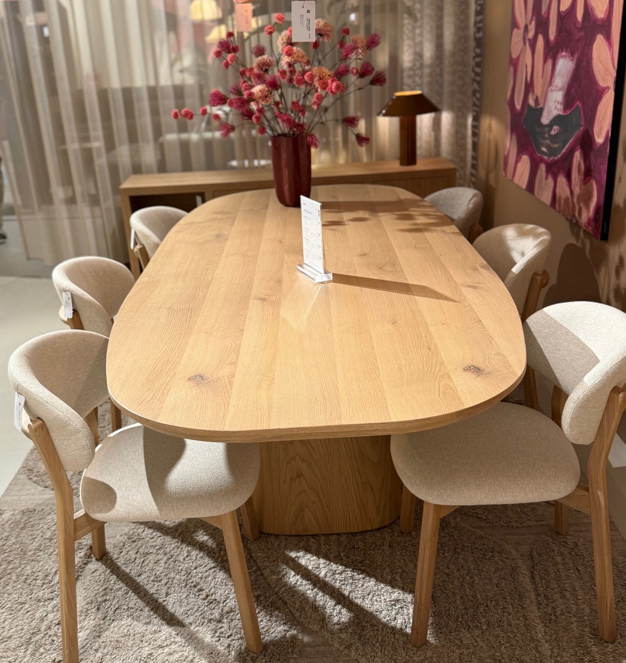 Esstisch ARON Nola 300 x 110 cm oval Eiche Holz natur