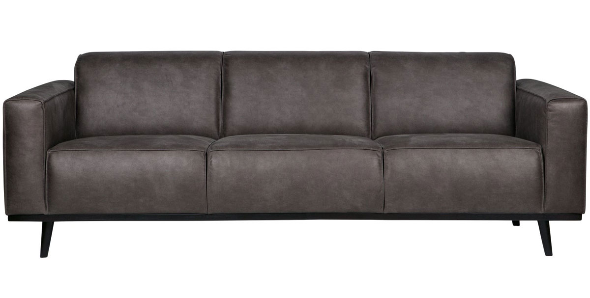 woood 3 Sitzer Sofa Statement Eco Ledert dunkelgrau Couch