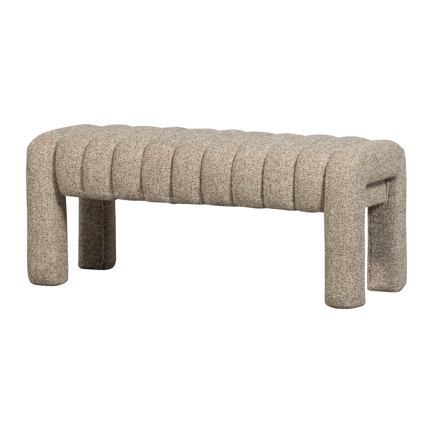 Esstischbank Polsterbank FREX 110 cm Bouclé-Stoff braun