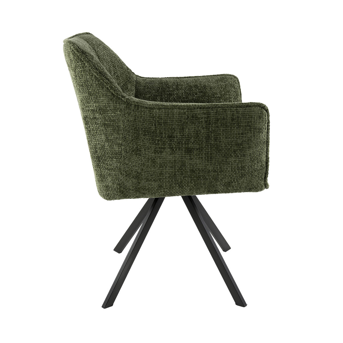 2er Set Armlehnstuhl Fino weiches CHENILLE grün drehbar