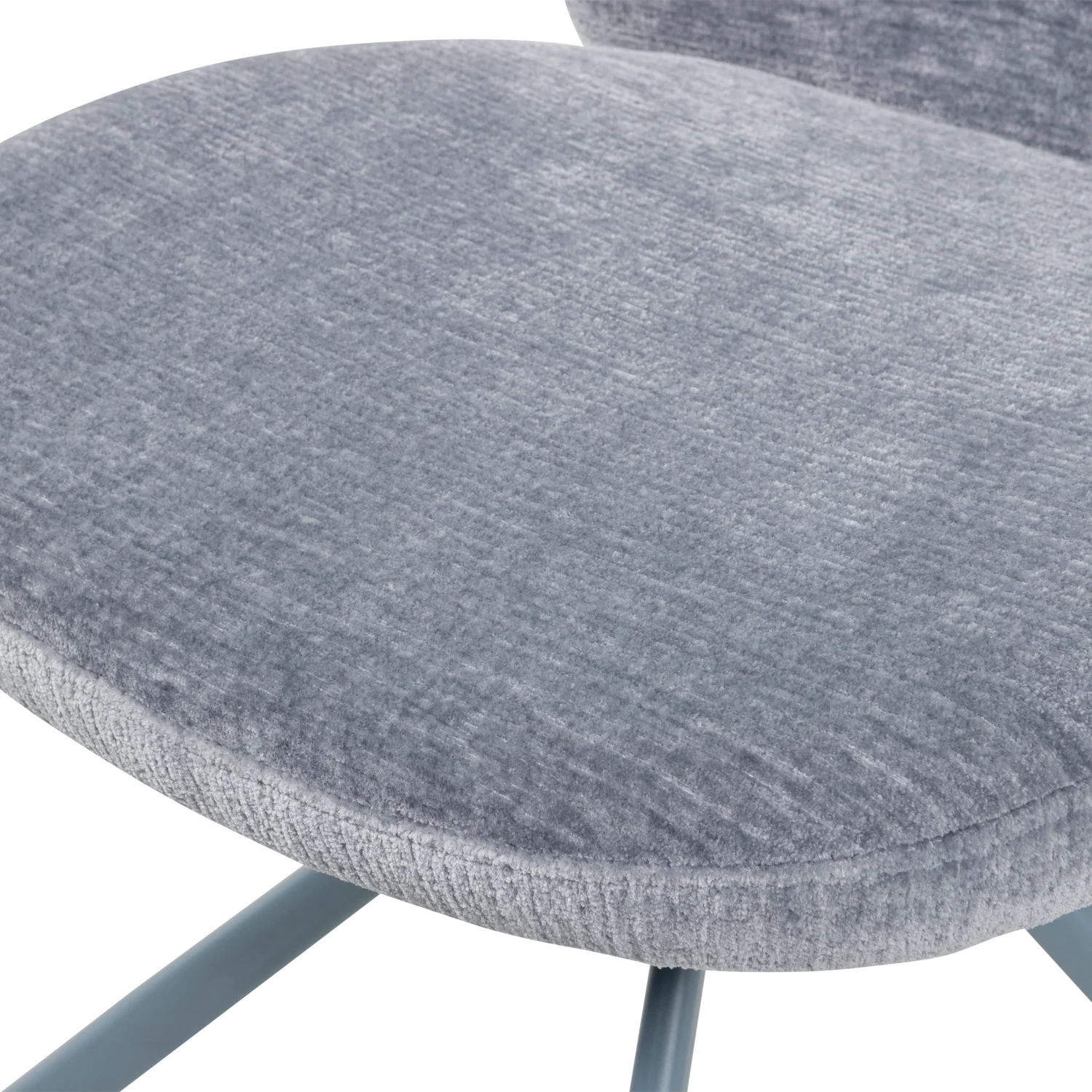 2er Set Esszimmerstuhl FEMKE drehbar Chenille blau