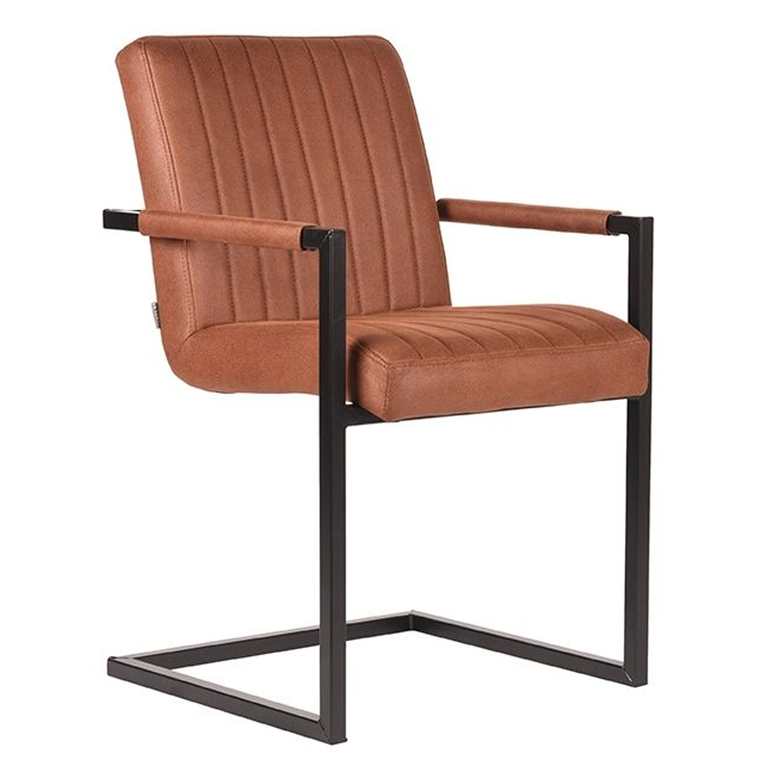 Esszimmerstuhl HUGO Microfaser cognac Freischwinger Stuhl