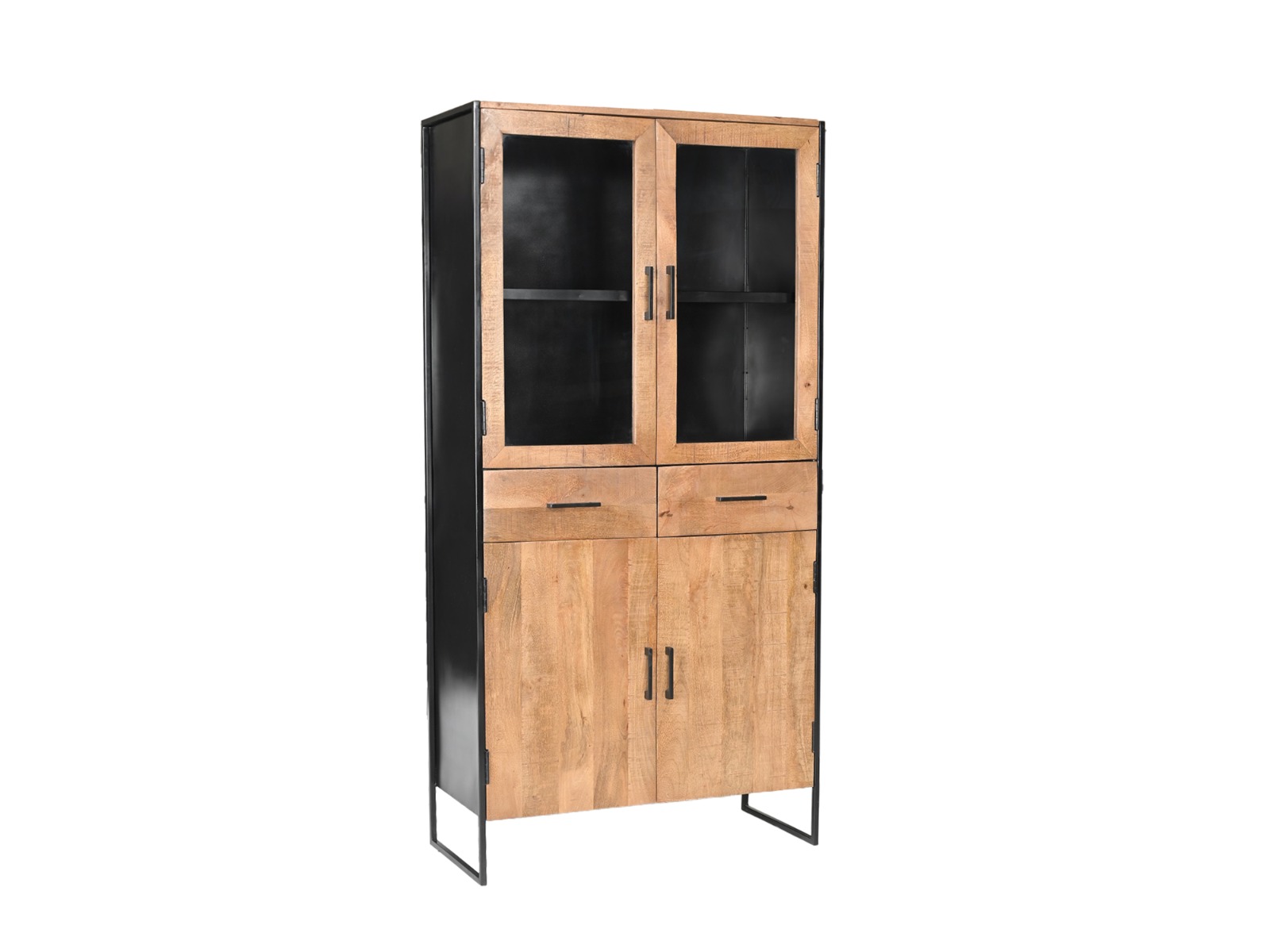 Schrank Elin H 180 cm Mangoholz Vitrine  