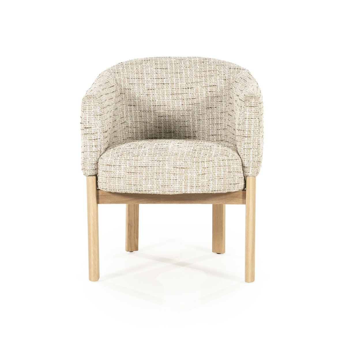 Esszimmerstuhl Micha Armlehnstuhl Eichenholz Stoff beige