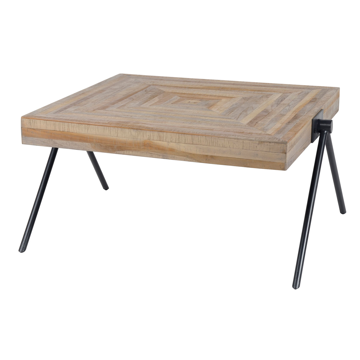 Couchtisch TILLA 80 x 80 verwittertes Teakholz